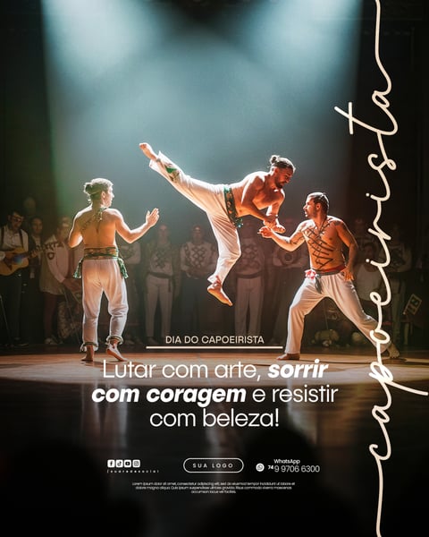 DE AGOSTO DIA DO CAPOEIRISTA CAPOEIRA FLYER SOCIAL MEDIA PSD EDITÁVEL