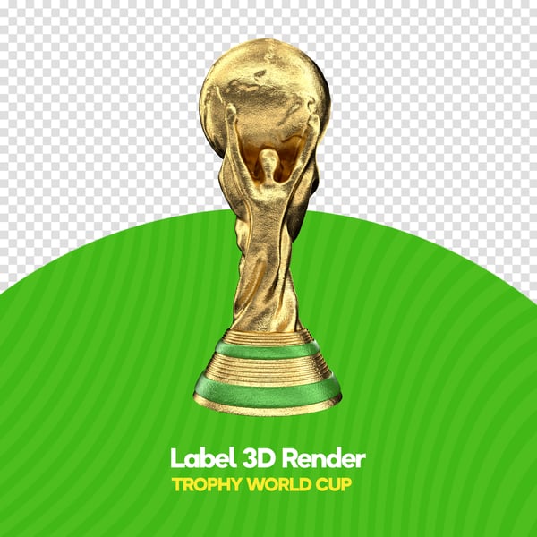ELEMENTO 3D PNG TROFÉU TAÇA COPA DO MUNDO BRASIL