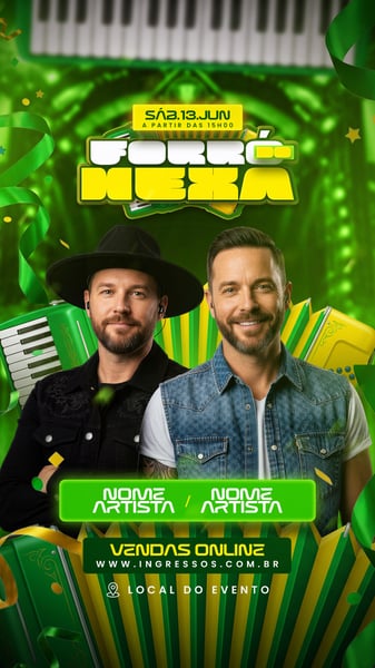 FLYER EVENTO FORRÓ DO HEXA STORY PSD EDITÁVEL