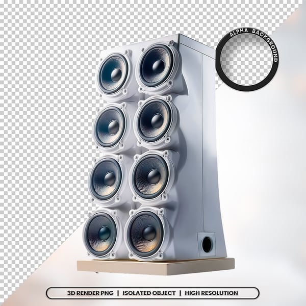 3D RENDER CAIXA DE SOM ELEMENTO ÍCONE PSD PNG