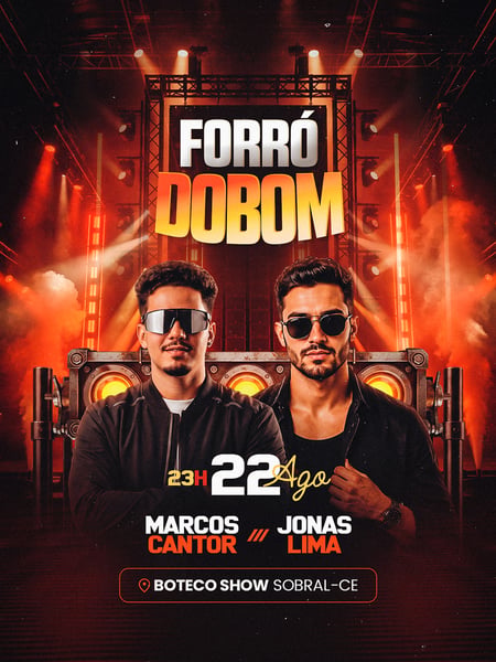 FLYER EVENTO FORRÓ DO BOM FEED PSD EDITÁVEL