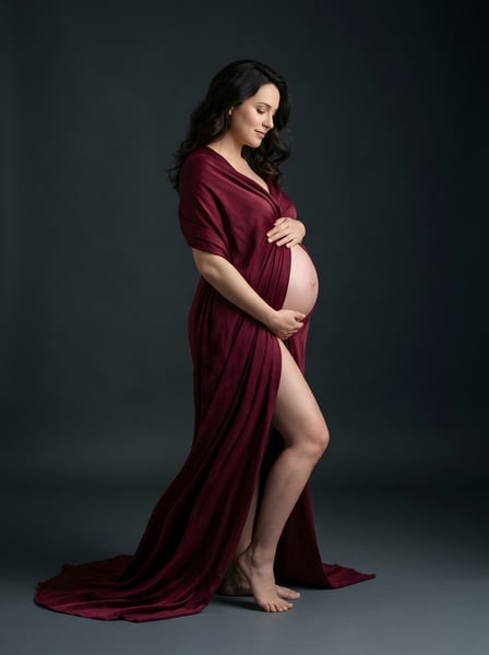 Mulher grávida segurando o barriga 16