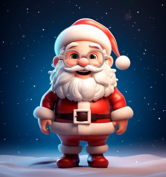 PAPAI NOEL FOFO EM 3D CARTOON