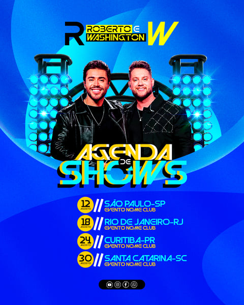 Agenda de Shows Dupla Sertaneja Eventos PSD Editável