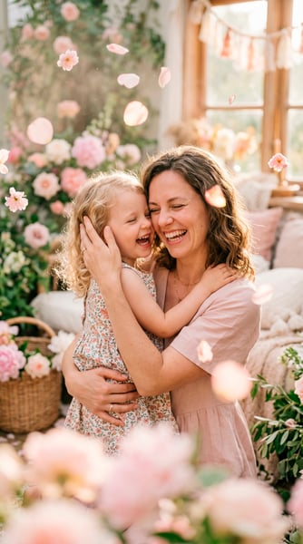 IMAGEM DE MÃE E FILHAS FELIZES SORRIDENTES PARA COMPOSIÇÃO