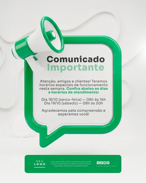 COMUNICADO AVISO SOCIAL MEDIA PSD EDITÁVEL 15