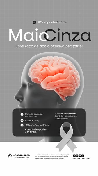 AWJ MAIO CINZA CAMPANHA DE SAÚDE CÂNCER NO CÉREBRO TAMBÉM PRECISA DE VISIBILIDADE STORY (1)