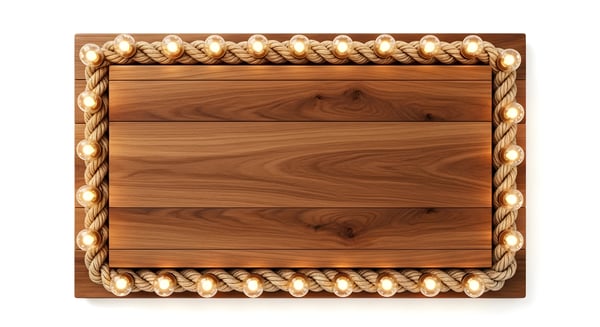 TAMPA DE MADEIRA COM LUZES EM VOLTA E UMA CORDA RETANGULAR AO CENTRO 03