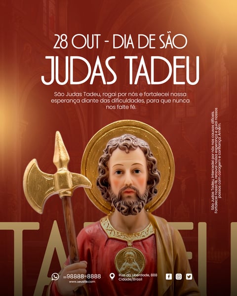 DIA DE SÃO JUDAS TADEU 28 DE OUTUBRO SOCIAL MEDIA PSD EDITÁVEL 7