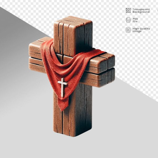 CRUZ DE MADEIRA - ELEMENTO 3D PARA COMPOSIÇÃO