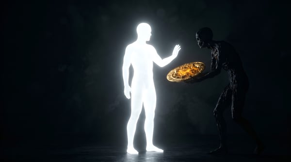 SILHUETA LUZ TRANSMISSÃO ENERGIA ESFERA BRILHANTE DUALIDADE ESPIRITUALIDADE HUMANA CURA QUÂNTICA 01 2