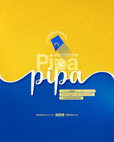 DIA INTERNACIONAL DA PIPA 14 DE JANEIRO DIA DA PIPA SOCIAL MEDIA PSD EDITÁVEL