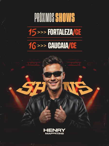 19 AGENDA SEMANAL ARTISTA PRÓXIMOS SHOWS FEED PSD EDITÁVEL