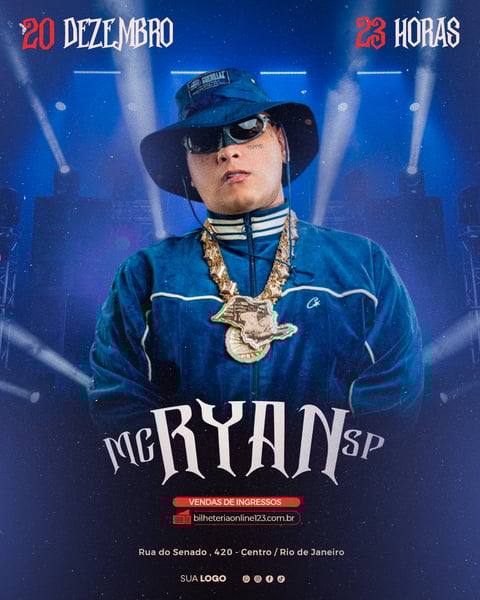 FLYER EVENTO SOCIAL MEDIA SEXTA FUNK MC RYAN SHOW BAILE FESTA BAILE DE FAVELA