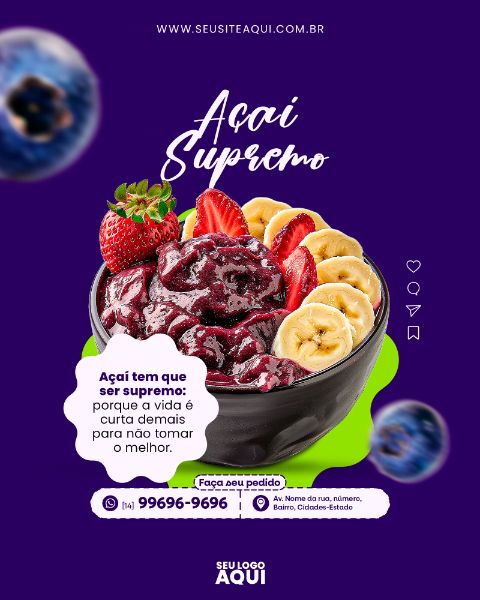 AÇAÍTERIA E SORVETERIA - SOCIAL MEDIA - PSD EDITÁVEL