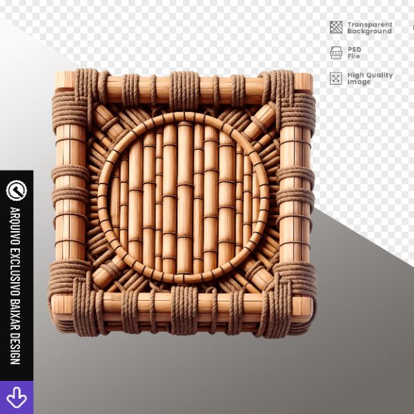ESTRUTURA QUADRADA DE BAMBU - ELEMENTO 3D PARA COMPOSIÇÃO - EXCLUSIVO BAIXAR DESIGN