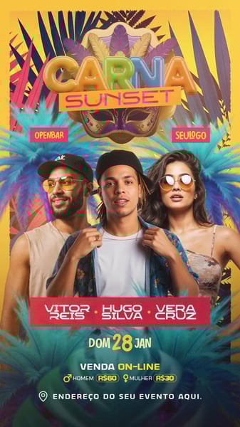 FLYER CARNA SUNSET STORY PSD EDITÁVEL