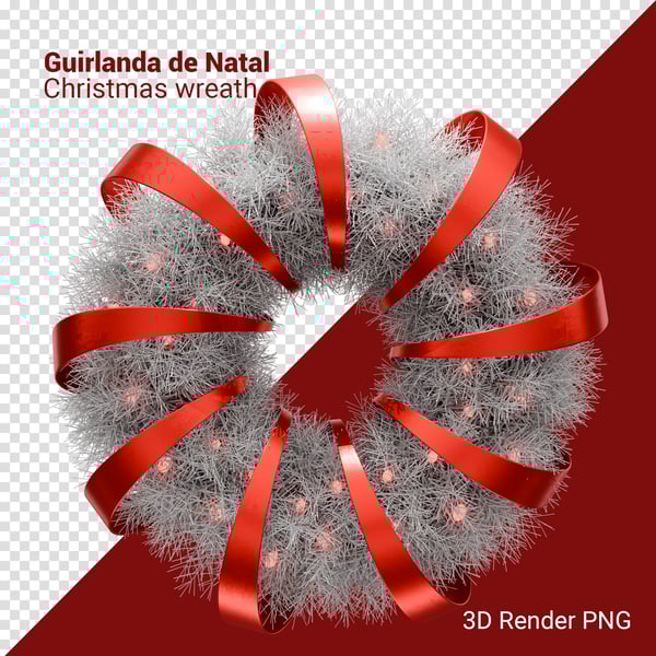 PWU GUIRLANDA DE NATAL 3D RENDER PNG PARA COMPOSIÇÃO (4)