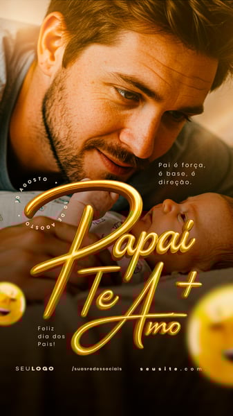 DIA DOS PAIS 10 DE AGOSTO SOCIAL MEDIA PSD EDITÁVEL STORY 7
