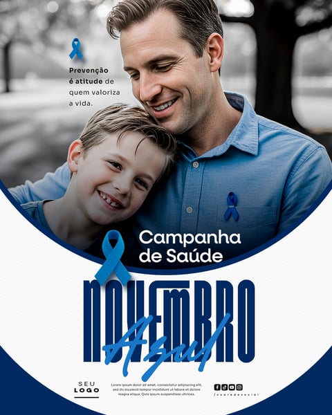 NOVEMBRO AZUL MÊS DE COMBATE AO CÂNCER DE PRÓSTATA CAMPANHA MUNDIAL DE SAÚDE SOCIAL MEDIA PSD EDITÁVEL 12