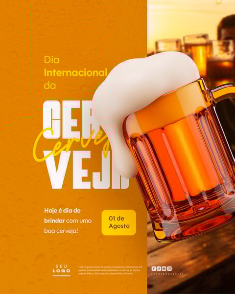 DIA INTERNACIONAL DA CERVEJA 01 DE AGOSTO SOCIAL MEDIA PSD EDITÁVEL 5