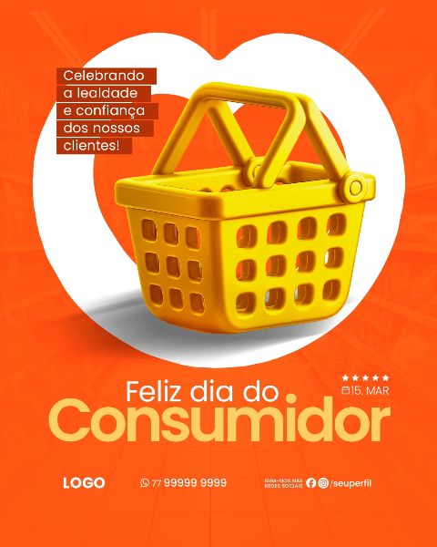 15 DE MARÇO - DIA DO CONSUMIDOR SOCIAL MEDIA LARANJA