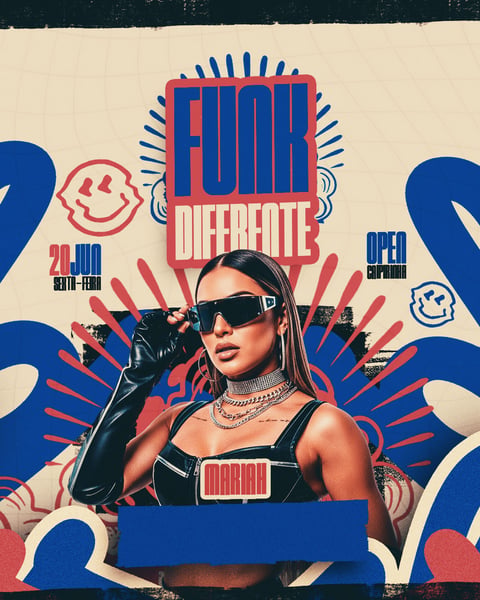 FLYER EVENTO FUNK DIFERENTE PSD EDITÁVEL