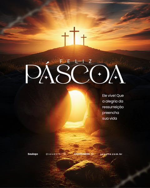 FELIZ PÁSCOA FLYER SOCIAL MEDIA PSD 1