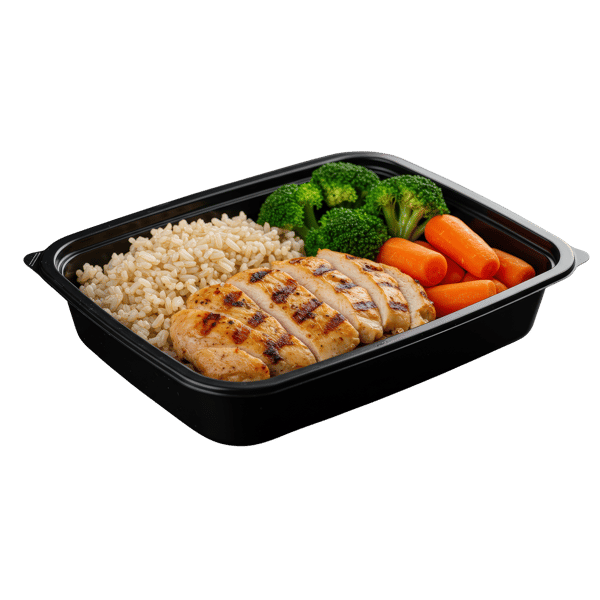 MARMITA FITNESS COM FRANGO GRELHADO ARROZ BRÓCOLIS E CENOURA 2