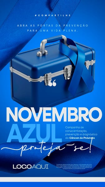 NOVEMBRO AZUL SAÚDE HOMEM CAMPANHA SOCIAL MEDIA FLYER PSD EDITÁVEL STORY