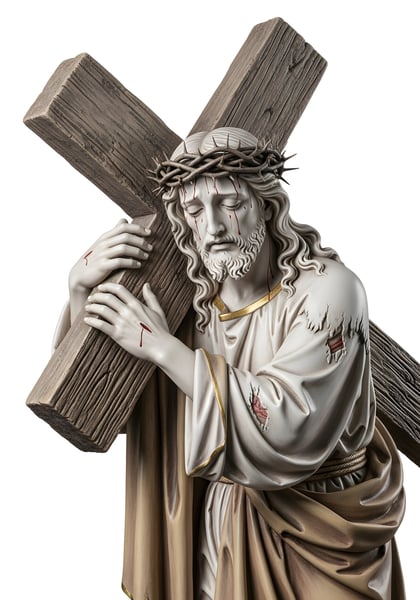 JESUS CRISTO SEGURANDO SUA CRUZ EM MODELO DE ESTÁTUAS 01
