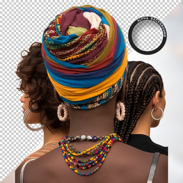 MULHER NEGRA AFRO ELEMENTO PSD PNG
