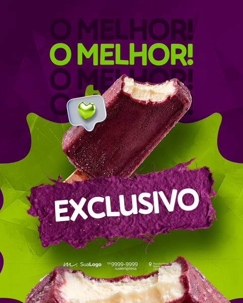 PICOLÉ DE AÇAÍ RECHEADO EXCLUSIVO O MELHOR BANNER PARA REDES SOCIAIS PSD EDITÁVEL