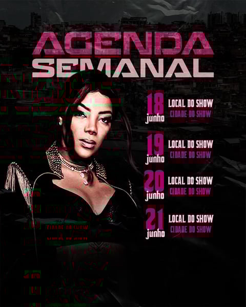 FLYER ARTISTA AGENDA DE SHOWS  SEMANAL FEED