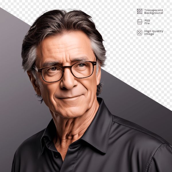 HOMEM COM CAMISA PRETA E ÓCULOS