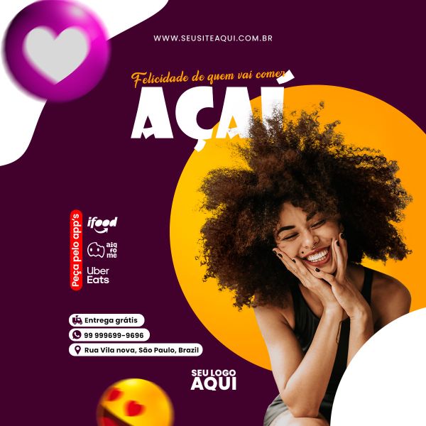 AÇAÍTERIA E SORVETERIA - SOCIAL MEDIA - PSD EDITÁVEL