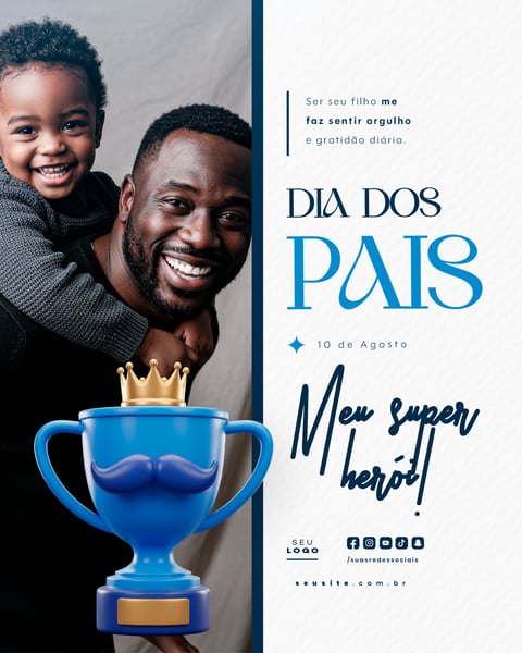 DIA DOS PAIS AGOSTO SOCIAL MEDIA POST EDITÁVEL FEED 25