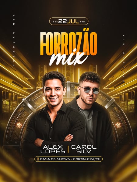 26 FLYER EVENTO FORROZÃO MIX FEED PSD EDITÁVEL