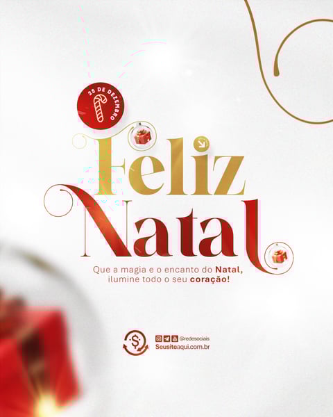 FELIZ NATAL 25 DE DEZEMBRO SOCIAL MEDIA PSD EDITÁVEL