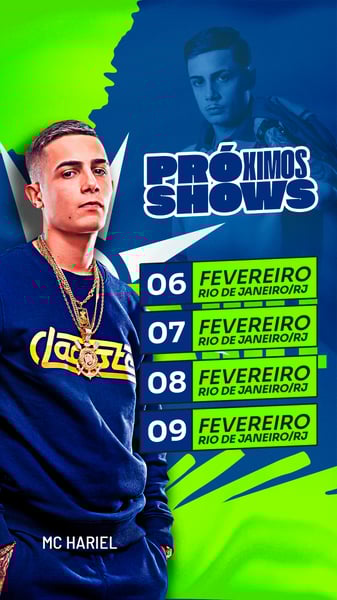 FLYER EVENTO SHOW AGENDA MC HARIEL PSD STORY 90