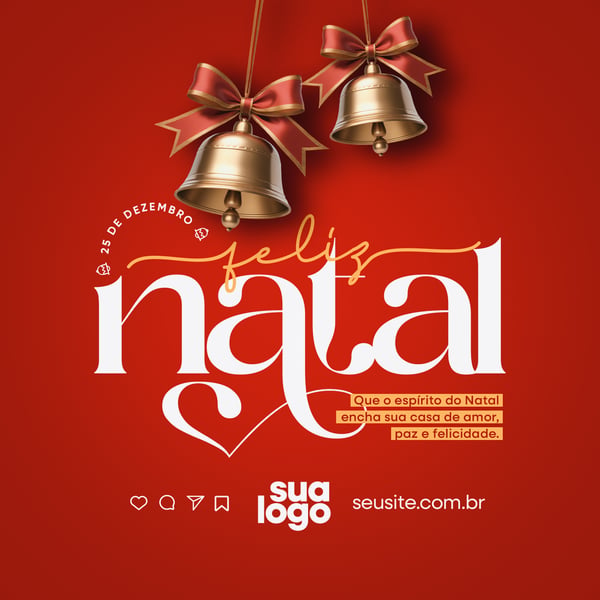 Feliz Natal Post Social Media PSD Editável