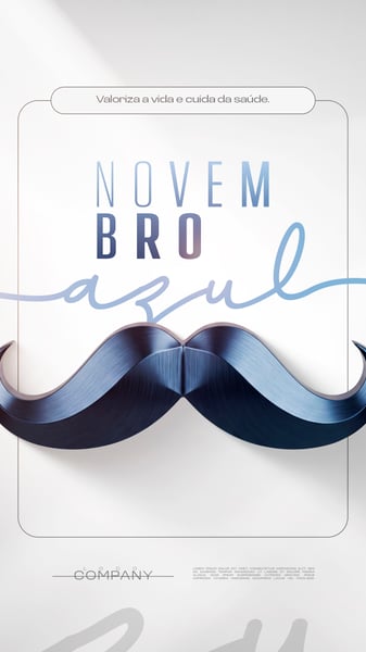 NOVEMBRO AZUL BIGODE CONSCIENTIZAÇÃO SOCIAL MEDIA FLYER PSD EDITÁVEL STORY
