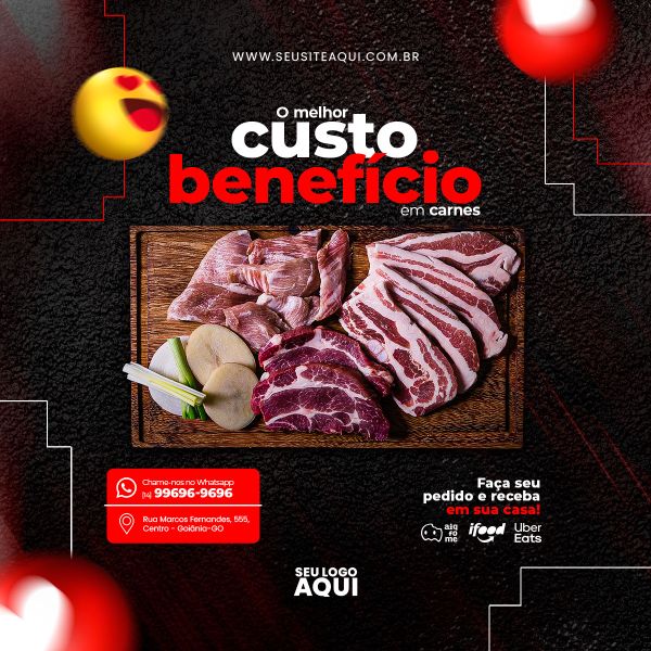 FEED QUADRADO - AÇOUGUE | CARNE | CHURRASCO | SOCIAL MEDIA | PSD EDITÁVEL