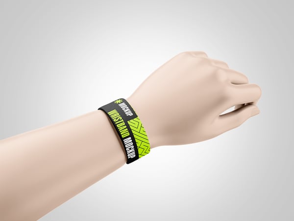 KOW PULSEIRA EM UM MÃO DE MANEQUIM MOCKUP IDENTIFICAÇÃO SHOW ACESSÓRIO EVENTO PSD