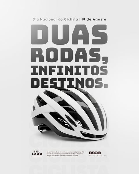 Dia Nacional do Ciclista 19 de Agosto Social Media PSd Editável