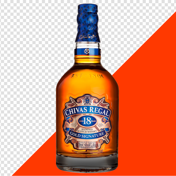 GARRAFA WHISKY CHIVAS REGAL 18 ANOS GOLD SIGNATURE PNG TRANSPARENTE SEM FUNDO