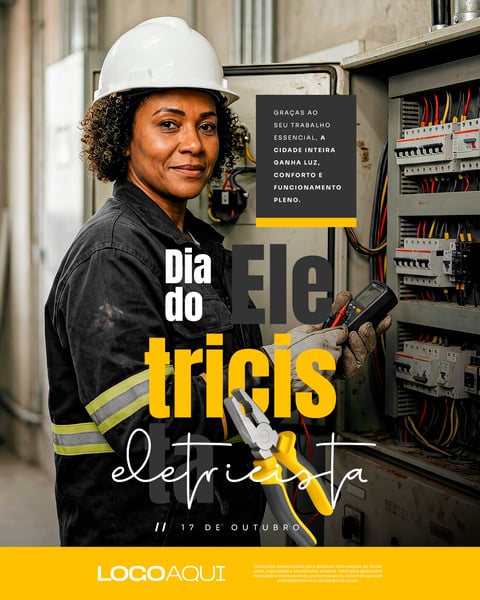 DIA DO ELETRICISTA HOMENAGEM PROFISSIONAL SOCIAL MEDIA FLYER PSD EDITÁVEL