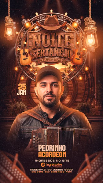 FLYERS PARA EVENTOS NOITE SERTANEJO STORYS