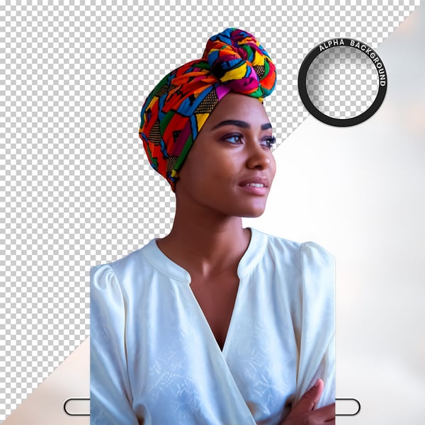 MULHER NEGRA AFRO ELEMENTO PSD PNG