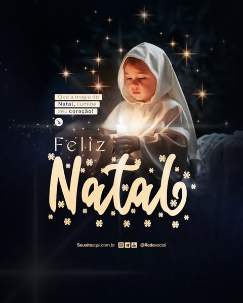 FELIZ NATAL 25 DE DEZEMBRO BOAS FESTAS SOCIAL MEDIA PSD EDITÁVEL